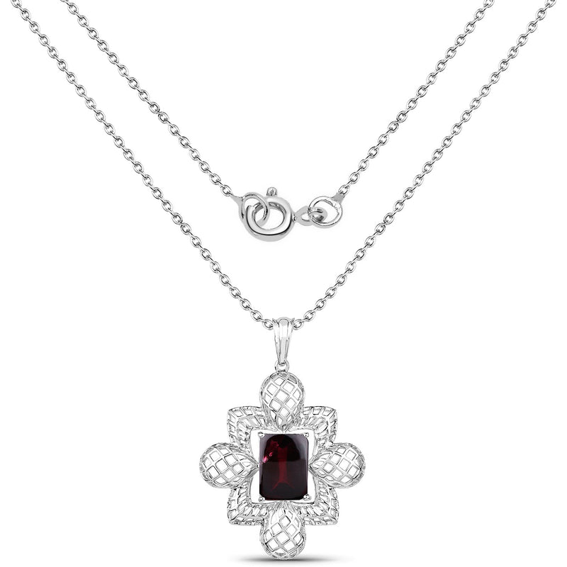 Bids.com 8.00 Carat Genuine Garnet .925 Sterling Silver Pendant Pendants