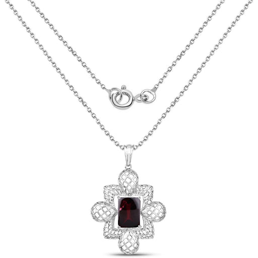 Bids.com 8.00 Carat Genuine Garnet .925 Sterling Silver Pendant Pendants