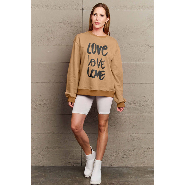 Simply Love LOVE Round Neck Sweatshirt