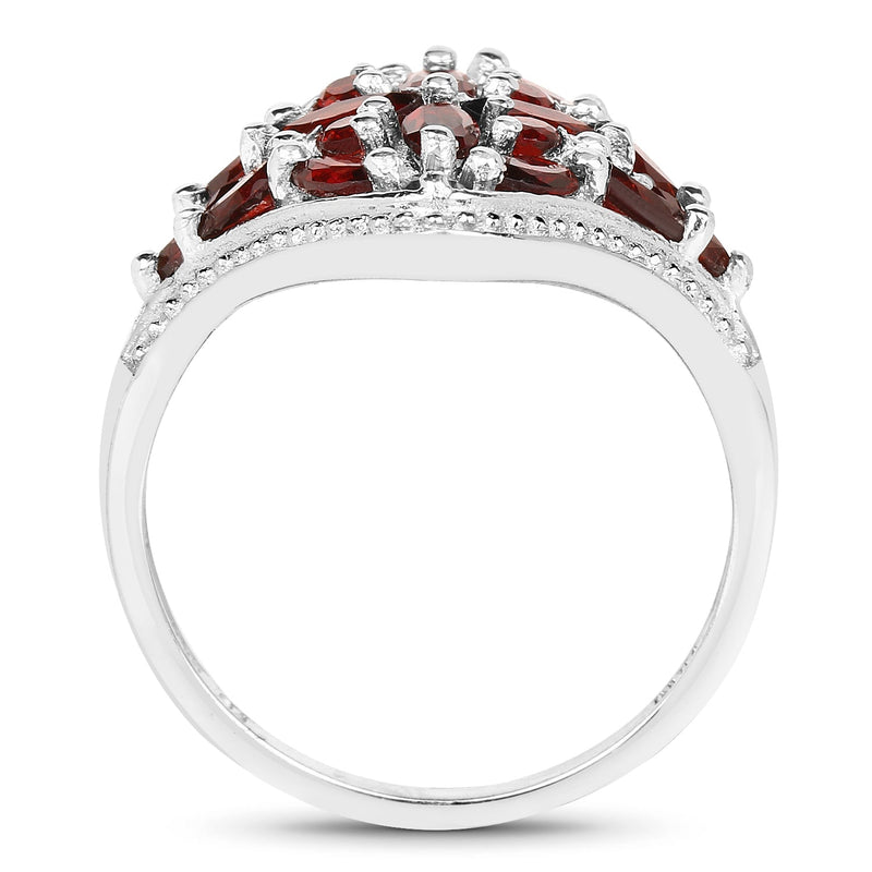 Bids.com 2.24 Carat Genuine Garnet .925 Sterling Silver Ring Rings