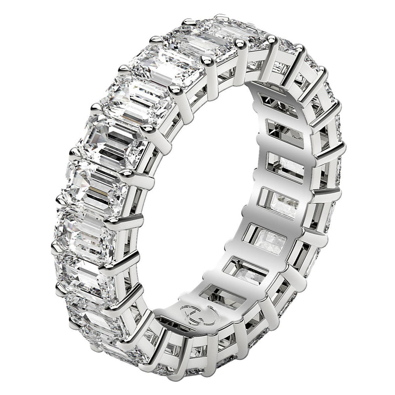 Bids.com Emerald Cut Lab Grown Diamond Eternity Ring in 14k White Gold (6 cttw FG/VS2) Rings