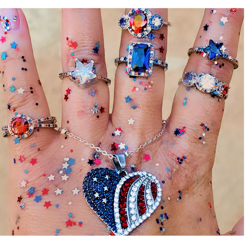 Fragrant Jewels Blue Star America Ring Ring