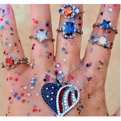Fragrant Jewels Blue Star America Ring Ring