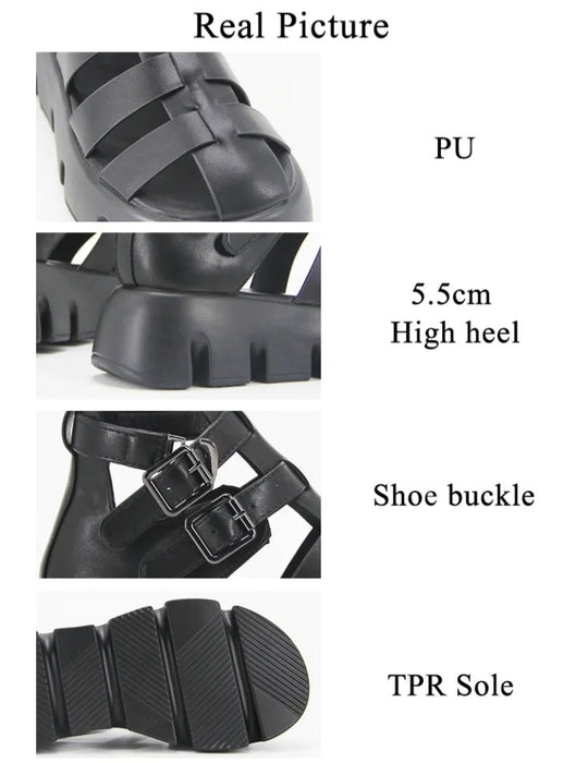 Fashionella Thick Sole Strap Buckle Women Fashion Sandals