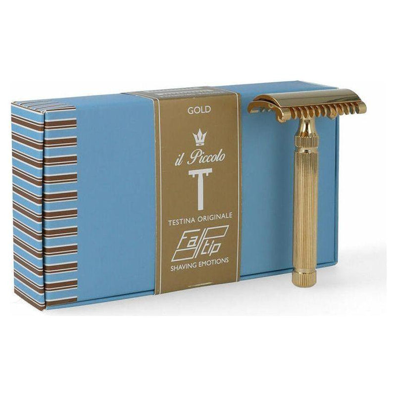 Fatip Fatip Double Edge Safety Razor Open Comb Gold Piccolo Shaving & Grooming Light Slate Gray