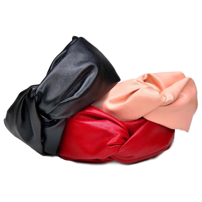 Threddies Faux Leather Turban Twist Headband