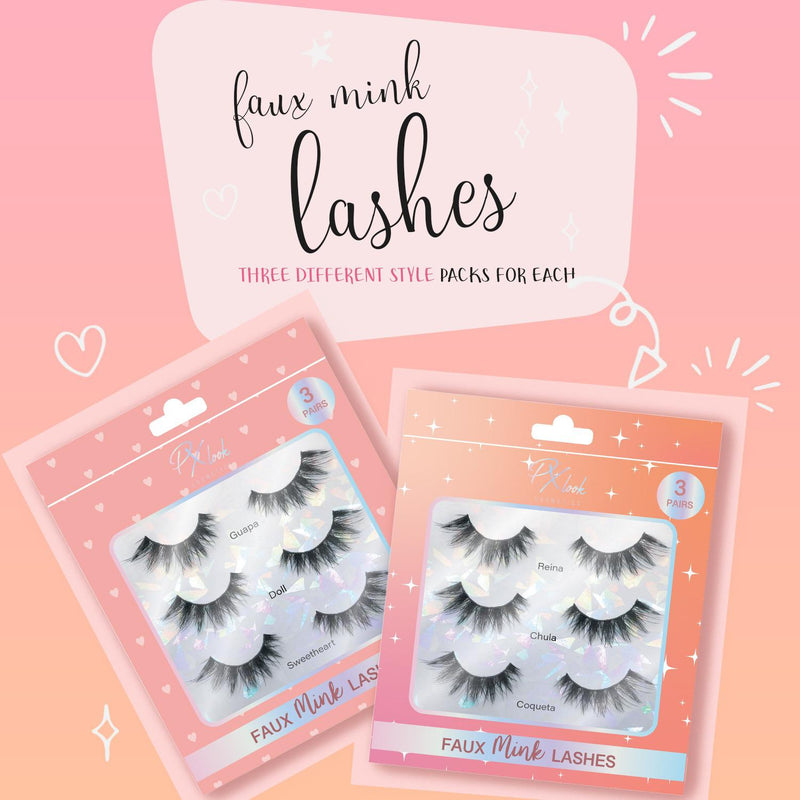 Prolux Cosmetics Faux Mink Lashes Eyelashes - 3 Pair