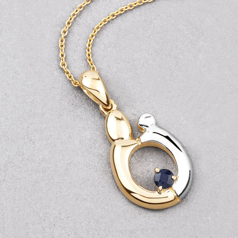 Bids.com 0.19 Carat Genuine Blue Sapphire .925 Sterling Silver Pendant Pendants