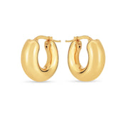 Bids.com 14k Yellow Gold Small Puffy Hoops Earrings