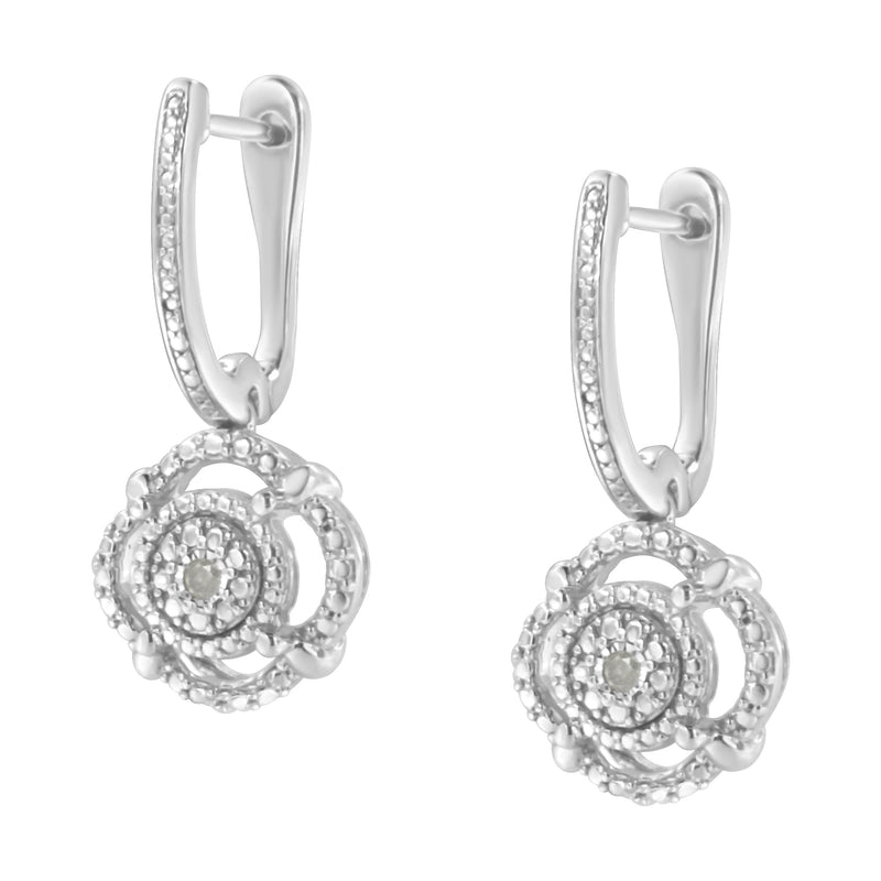 Bids.com .925 Sterling Silver Miracle-Set Diamond Accent Drop and Dangle Earrings (I-J Color, I3 Clarity) Earrings