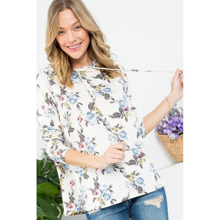 ALLOVER FLORAL SWEATSHIRT TOP