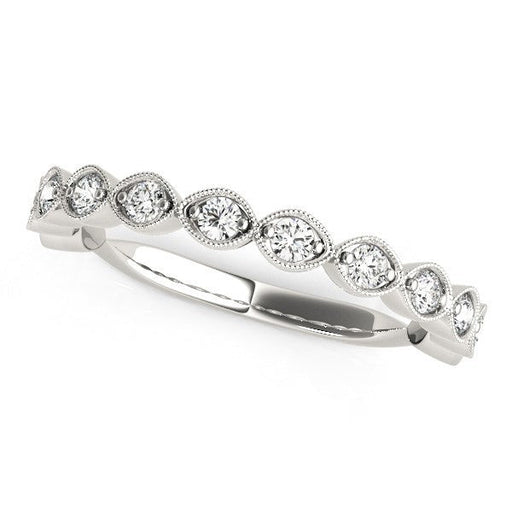 Bids.com 14k White Gold Antique Style Diamond Wedding Band (3/8 cttw) Rings