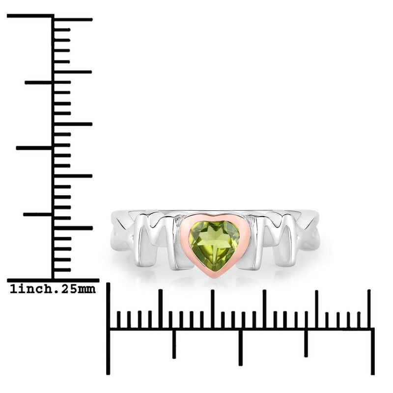 Bids.com 0.44 Carat Genuine Peridot .925 Sterling Silver Ring Rings