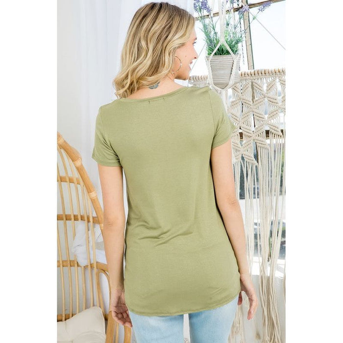 SOLID TWISTED BOTTOM TUNIC TOP