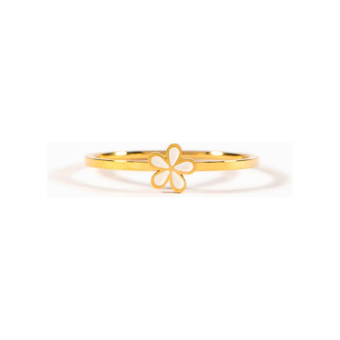 925 Sterling Silver Enamel Flower Ring