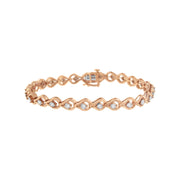 Bids.com .925 Sterling Silver 1/4 Cttw Diamond Miracle-Set Teardrop Shaped 7â€ Link Bracelet (I-J Color, I3 Clarity) Bracelets