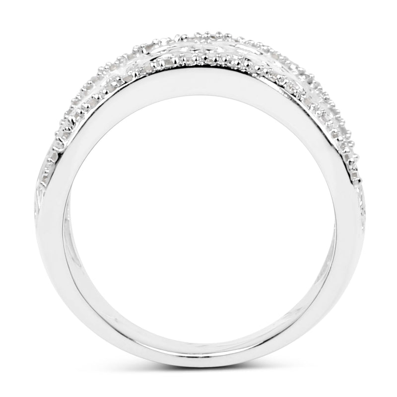 Bids.com 0.25 Carat Genuine White Diamond .925 Sterling Silver Ring Rings