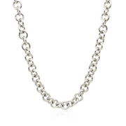 Bids.com Sterling Silver Rhodium Plated Rolo Chain Necklace with a Heart Toggle Charm Necklaces