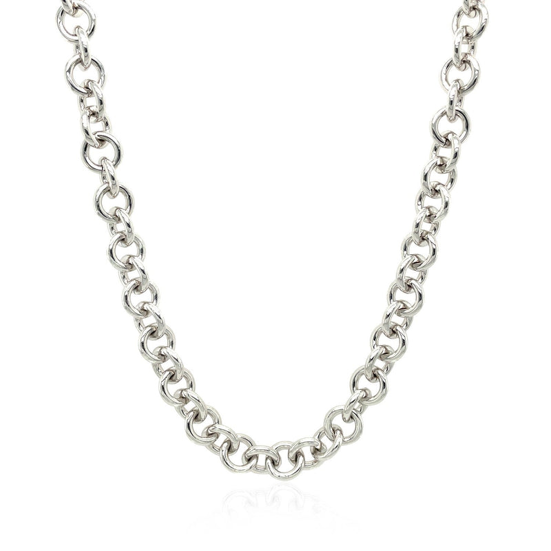 Bids.com Sterling Silver Rhodium Plated Rolo Chain Necklace with a Heart Toggle Charm Necklaces