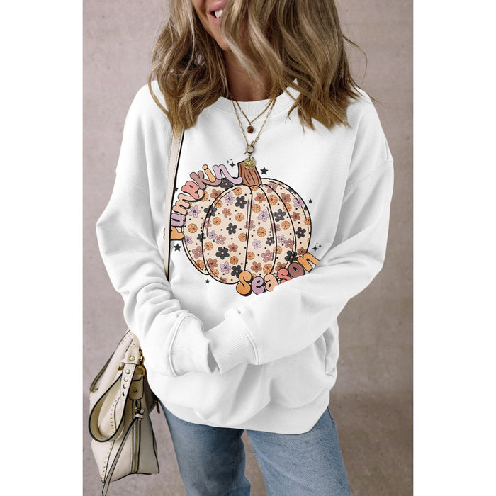 Pumpkin Graphic Long Sleeve Sweatshirt