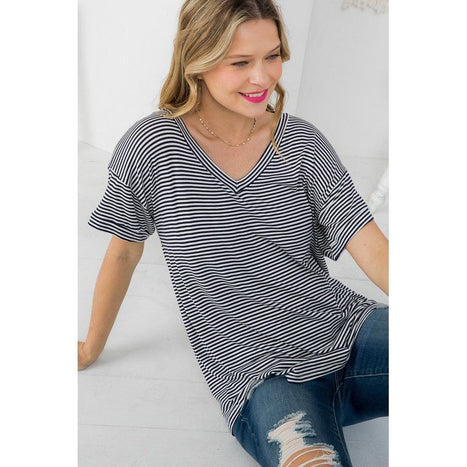 Pin Stripe Boxy Top