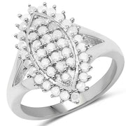 Bids.com 0.62 Carat Genuine White Diamond .925 Sterling Silver Ring Rings