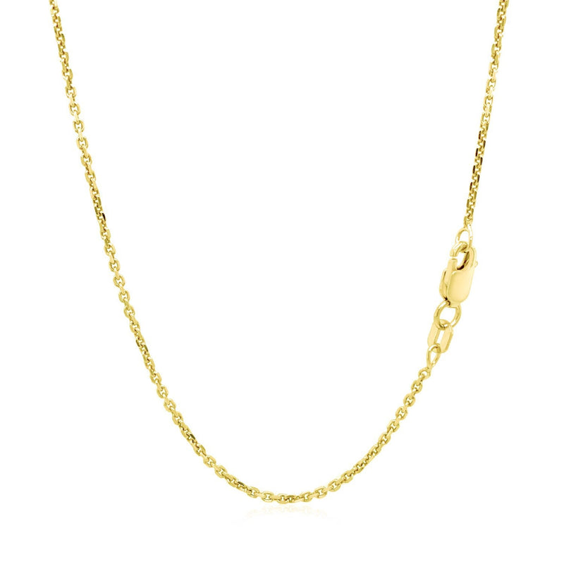 Bids.com 14k Yellow Gold Diamond Cut Cable Link Chain 1.4mm Necklaces