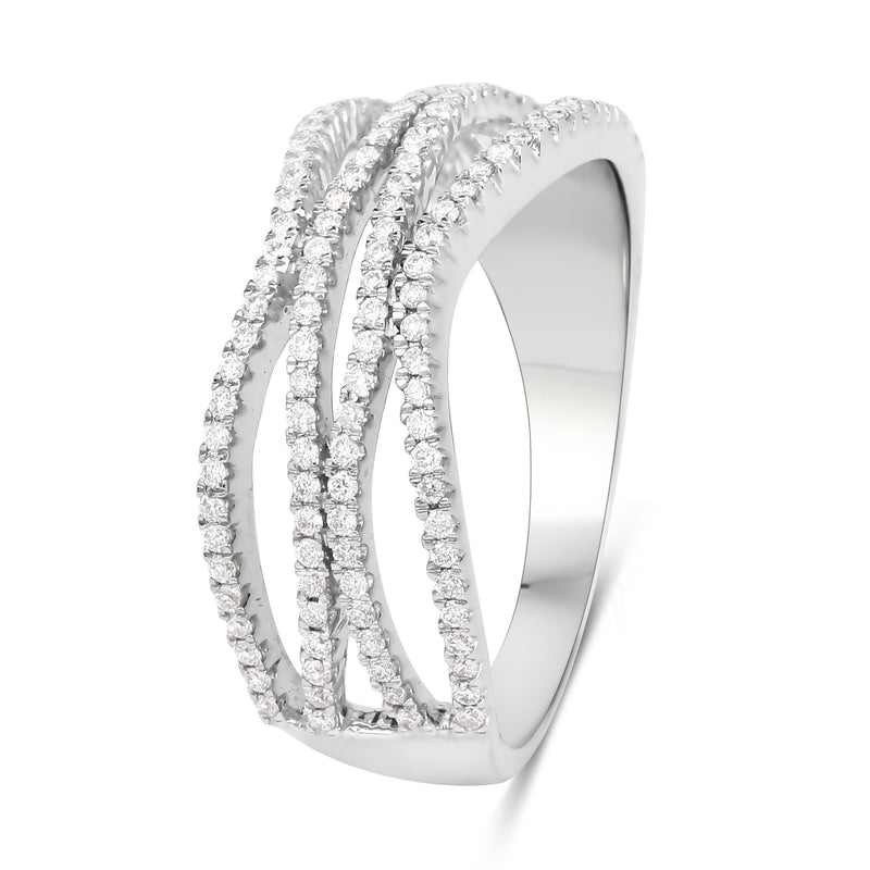 Bids.com 0.46 Carat Genuine White Diamond 14K White Gold Ring (F-G Color, SI Clarity) Rings