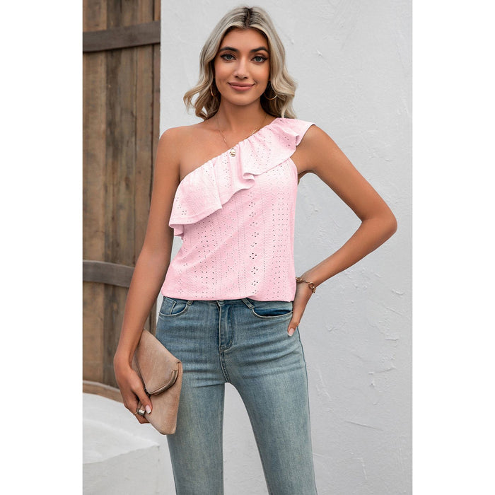 Eyelet One-Shoulder Tank