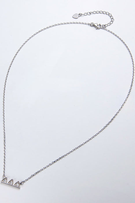 Moissanite Triangle Platinum-Plated Necklace