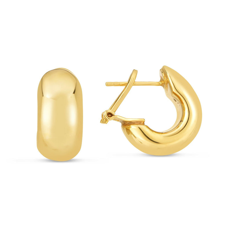 Bids.com 14k Yellow Gold Small Omega C Hoops Earrings