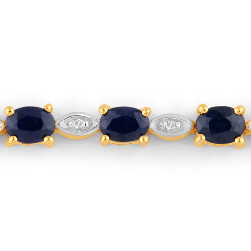 Bids.com 1.83 Carat Genuine Blue Sapphire and White Diamond .925 Sterling Silver Bracelet Bracelets
