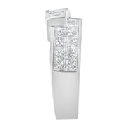 Bids.com 14K White Gold 2.0 Cttw Channel-Set Princess and Baguette-Cut Diamond Bypass Ring Band (G-H Color, SI1-SI2 Clarity) - Ring Size 6.5 Rings
