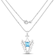 Bids.com 5.68 Carat Genuine Swiss Blue Topaz .925 Sterling Silver Pendant Pendants