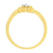 Bids.com 14KT Yellow Gold 1/20 ctw. Dual Heart Diamond Ring (K-L, I1-I2) - Size 7 Rings