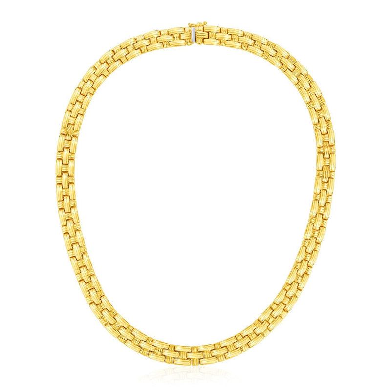 Bids.com 14k Yellow Gold Basket Weave Necklace Necklaces