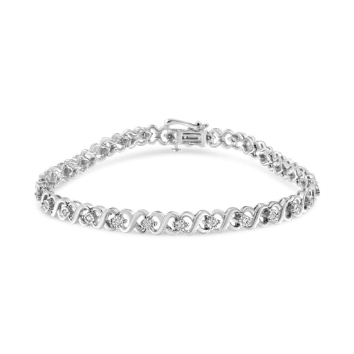 Bids.com .925 Sterling Silver 1/3 Cttw Miracle Plate Round-Cut Diamond Infinity Link Bracelet  (I-J Color, I3 Clarity)  - Size 7.25" Bracelets