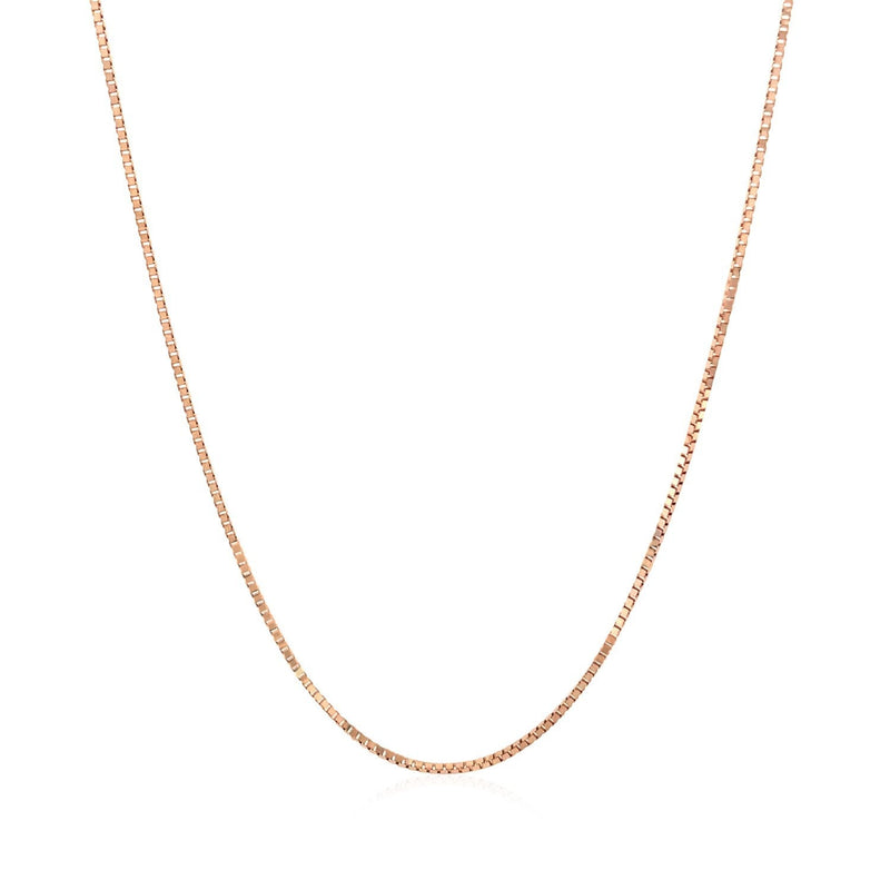Bids.com 14k Rose Gold Classic Box Chain 0.8mm Necklaces