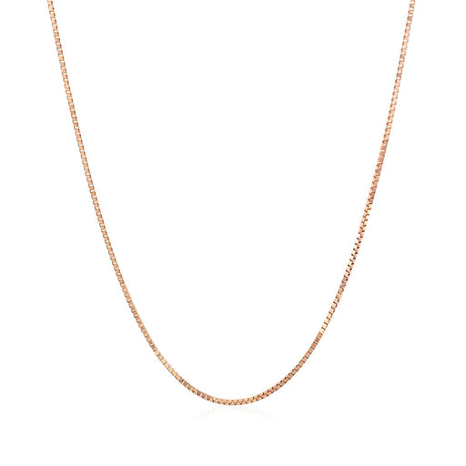 Bids.com 14k Rose Gold Classic Box Chain 0.8mm Necklaces