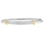 Bids.com 14K Two-Toned Gold Princess Cut Diamond Fashion Bangle (1 cttw, H-I Color, SI1-SI2 Clarity) Bracelets