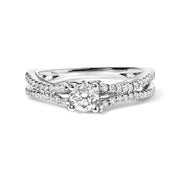 Bids.com 14K White Gold 5/8 Cttw Diamond Split Shank Engagement Ring  (G-H Color, VS2-SI1 Clarity) - Size 7 Rings
