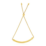 Bids.com 14k Yellow Gold Lariat Bracelet with Polished Curved Bar Bracelets