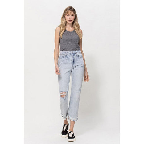 Vervet By Flying Monkey Super High Relaxed Cuffed Straight Jean