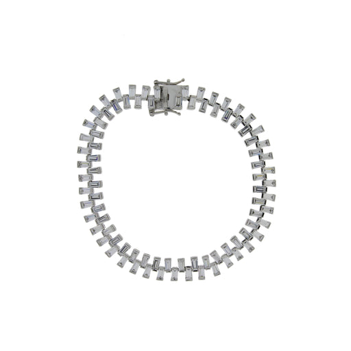 Bids.com Cubic Zirconium Tennis Bracelet Sterling Silver Bracelets