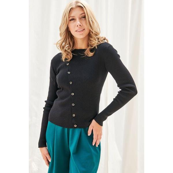 Faith Apparel Button Up Long Sleeve Knit Top