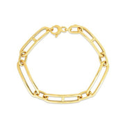 Bids.com 14k Yellow Gold 7 1/4 inch Elongated Alternating Mariner Link Bracelet (7.40 mm) Bracelets