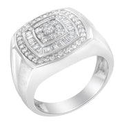 Bids.com 14K White Gold Men's 1 CTTW Diamond Band Ring Rings