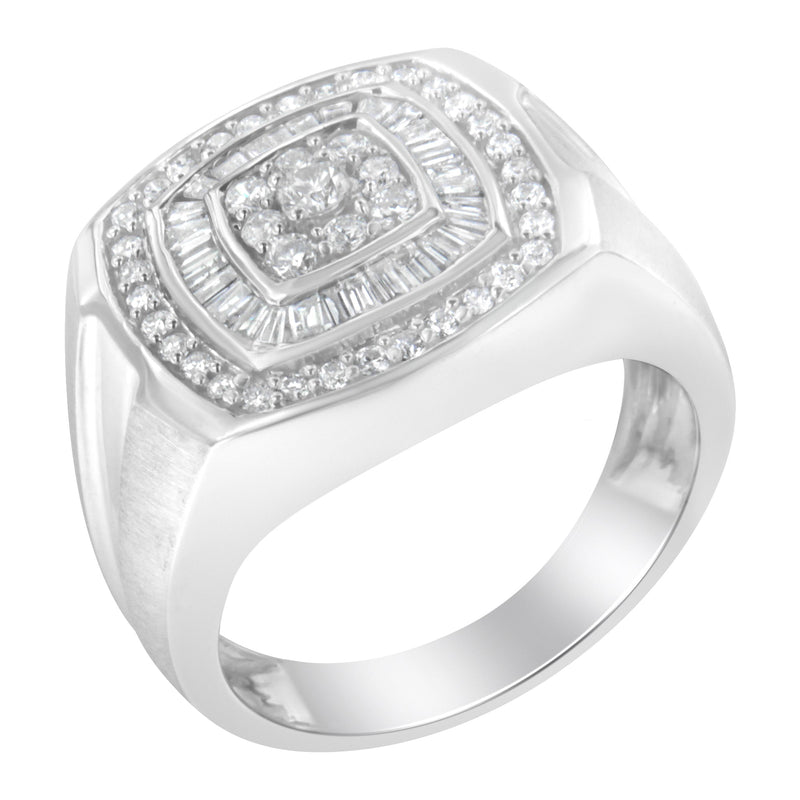 Bids.com 14K White Gold Men's 1 CTTW Diamond Band Ring Rings