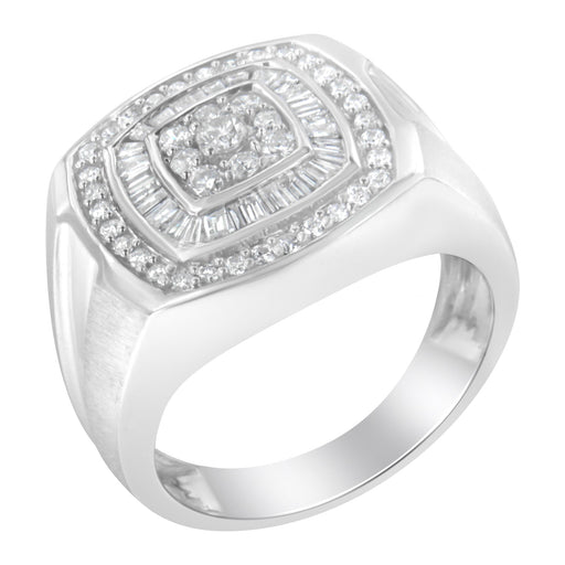 Bids.com 14K White Gold Men's 1 CTTW Diamond Band Ring Rings