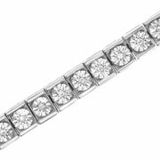 Bids.com .925 Sterling Silver Miracle Set Diamond Accent Classic Tennis Bracelet (I-J Color, I2-I3 Clarity) - 7.25" Bracelets